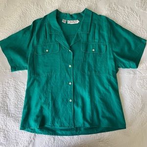 Chaus Cotton & Linen Blend Top